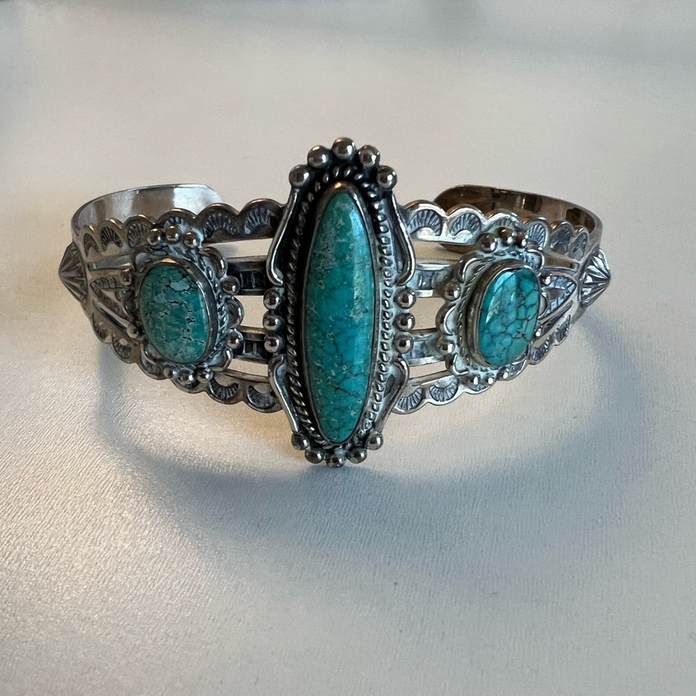 Sterling silver turquoise cuff bracelet